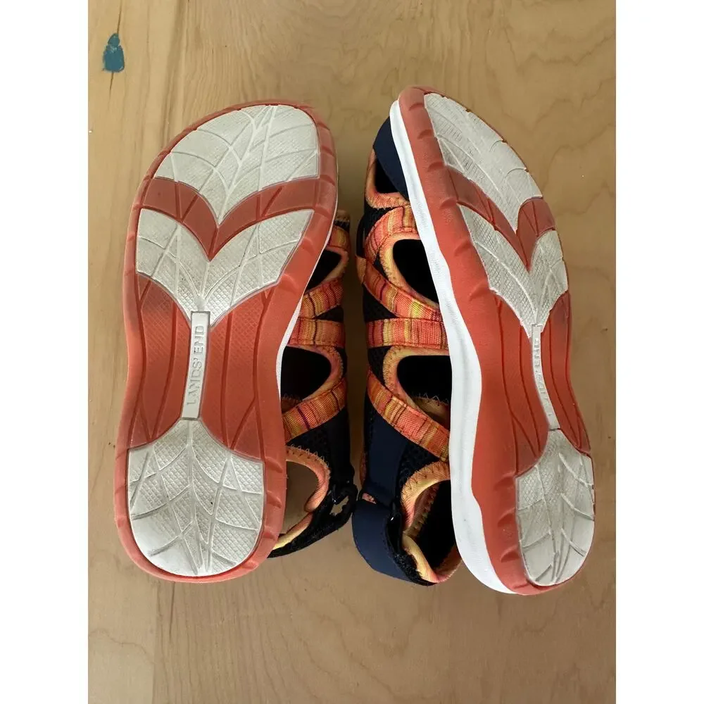 Lands' End Kids Water Shoes Youth Size 1 Navy Blue Orange
